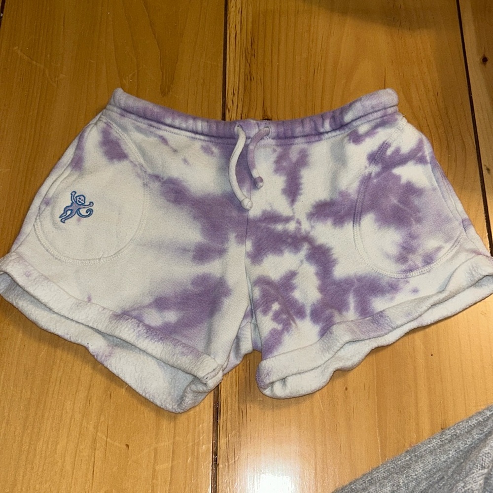 Roller Rabbit Purple Tie Dye Monkey Sweatshorts